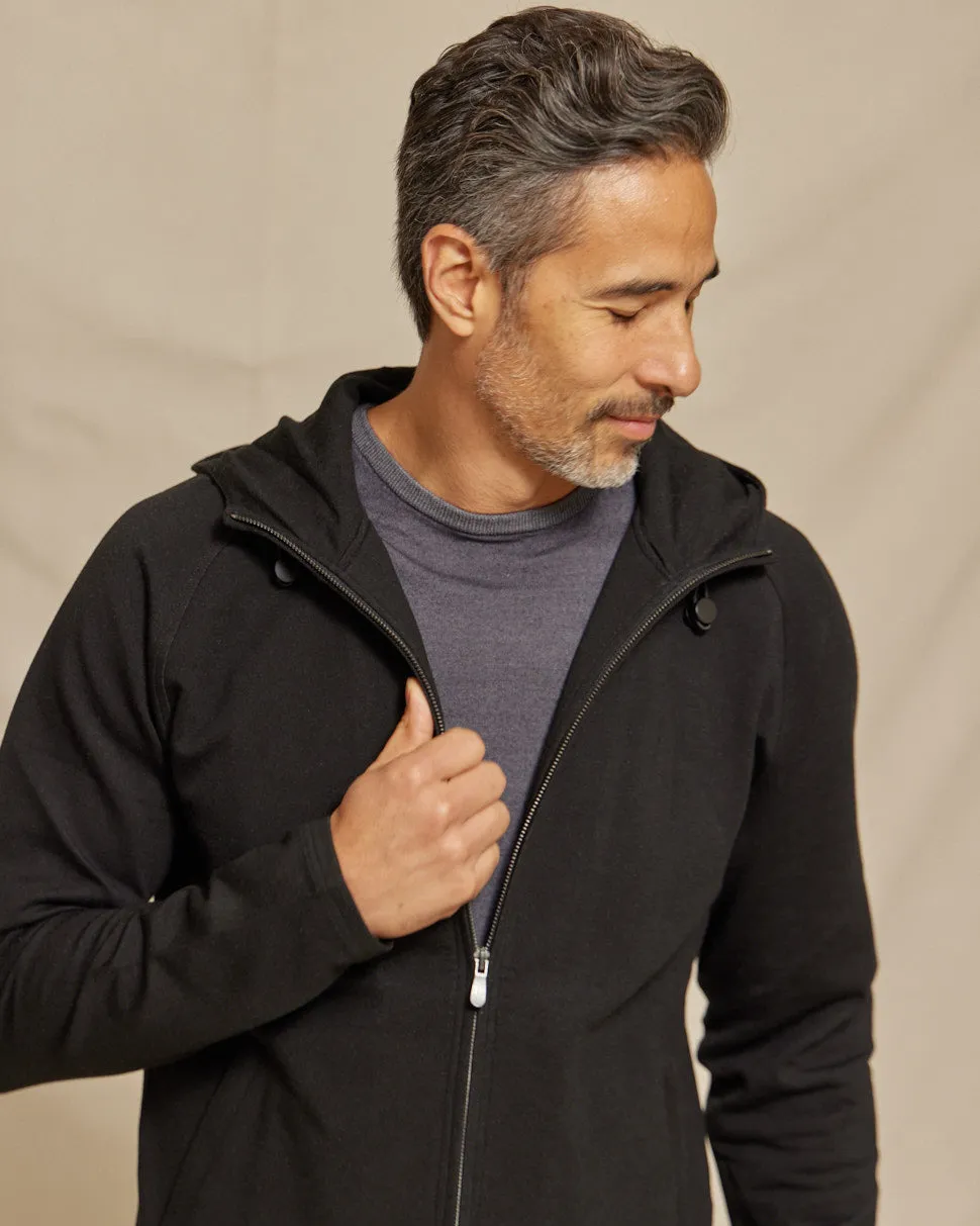 The Logan - Scuba Hooded Jacket - Black/Charcoal