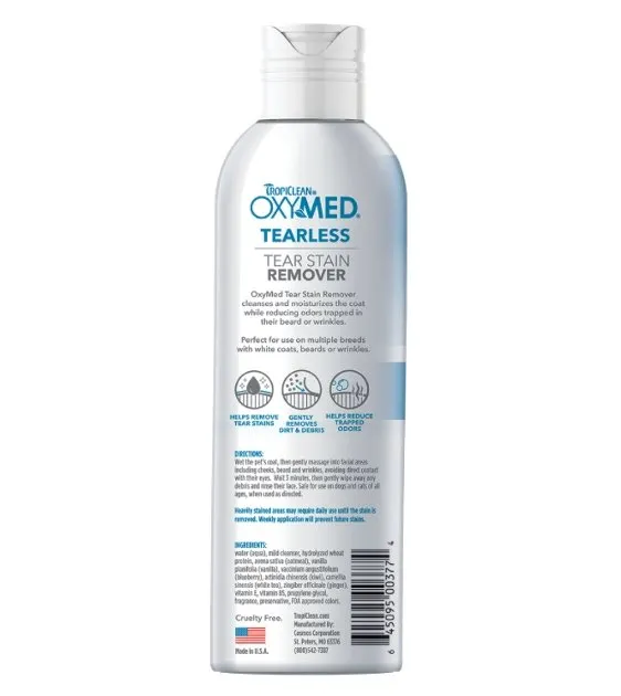 TropiClean OxyMed (Tearless) Tear Stain Remover for Dogs For Dogs And Cats