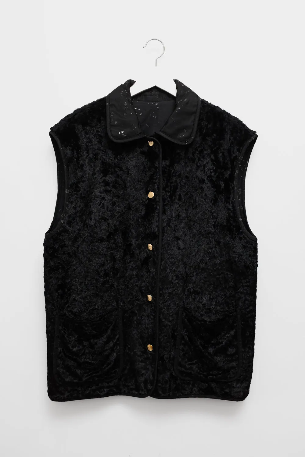 WATER DROPS WARM BLACK VINTAGE VEST