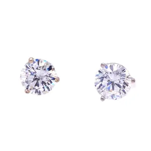 White Gold Cubic Zirconia Studs